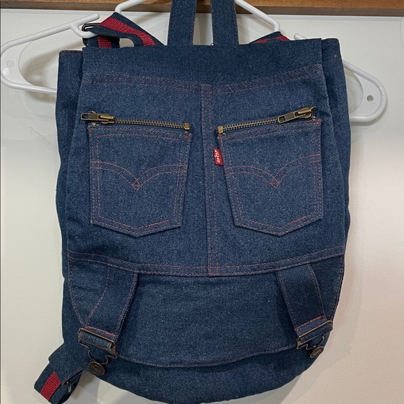 Levi's Handbags - Levi's Denim Backpack with Red Accents